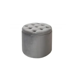 Pufa Modern Barock 50 Cm srebrnoszara*Invicta Interior Discount