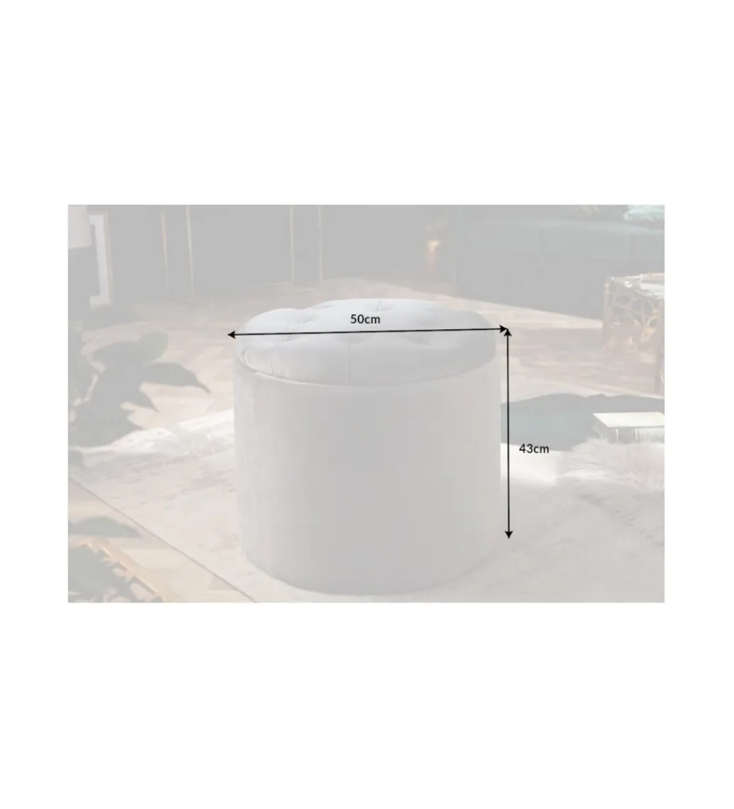 Pufa Modern Barock 50 Cm srebrnoszara*Invicta Interior Discount
