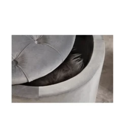 Pufa Modern Barock 50 Cm srebrnoszara*Invicta Interior Discount
