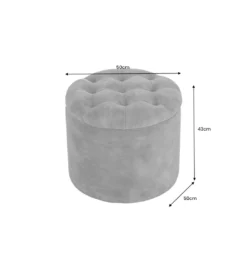 Pufa MODERN BAROCK STORAGE 50 cm welur szary*Invicta Interior - przedsprzedaż Best