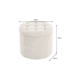 Pufa MODERN BAROCK STORAGE 50 cm bouclé kolor szampański*Invicta Interior Best