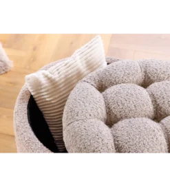 Pufa MODERN BAROCK STORAGE 50 cm bouclé kolor szampański*Invicta Interior Best
