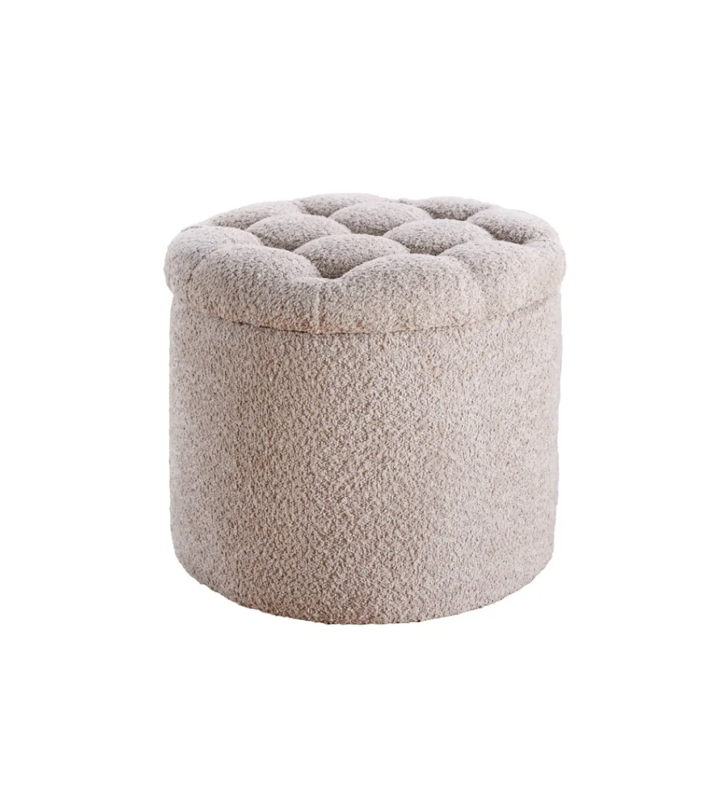 Pufa MODERN BAROCK STORAGE 50 cm bouclé kolor szampański*Invicta Interior Best