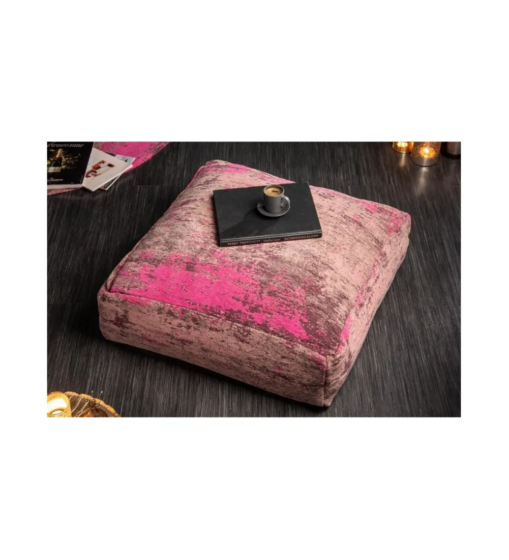 Pufa Na Podłogę ABSTRACT 70 Cm czerwono - różowa*Invicta Interior Discount