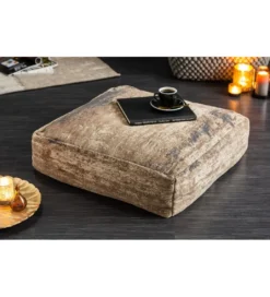 Pufa Na Podłogę Abstrakt 70 Cm brązowa*Invicta Interior Clearance