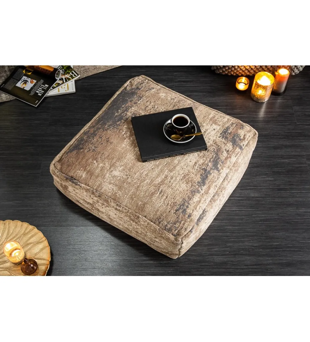 Pufa Na Podłogę Abstrakt 70 Cm brązowa*Invicta Interior Clearance