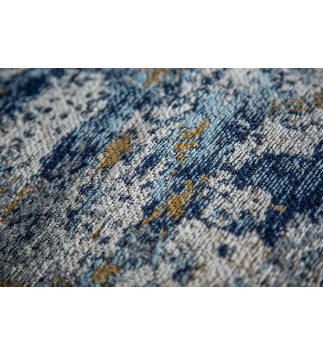 Pufa na podłogę Cabernet Sauvignon 70 cm niebiesko beżowa*Invicta Interior Hot