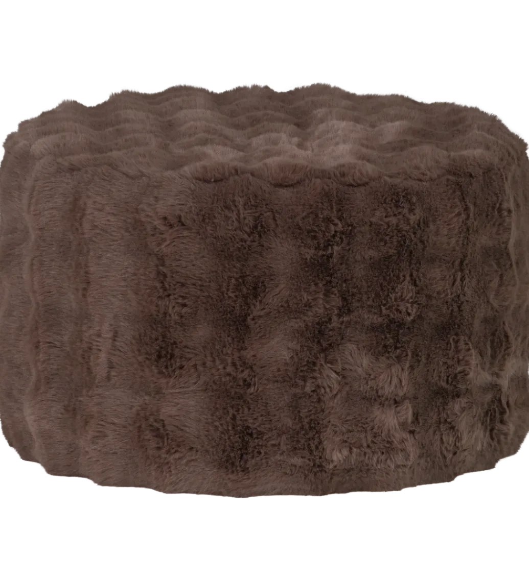 Pufa OLVEN 60 cm puchata brązowa*WOOOD Sale