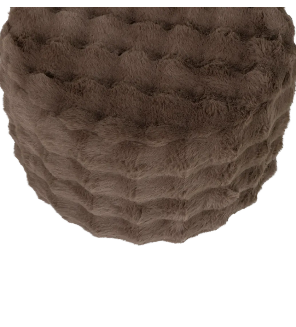 Pufa OLVEN 60 cm puchata brązowa*WOOOD Sale