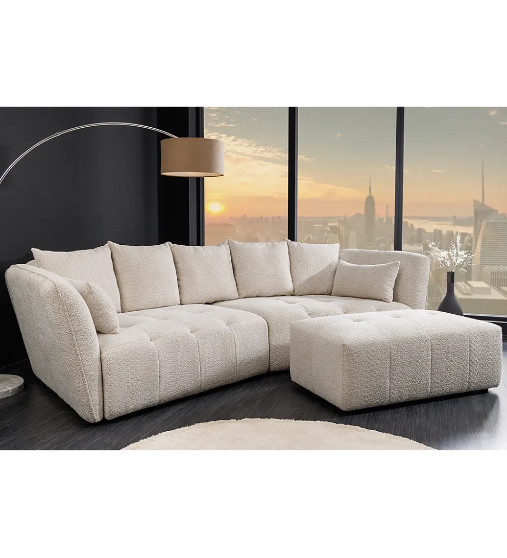 Pufa ROYAL 120 cm bouclé szampański beżowy*Invicta Interior Outlet