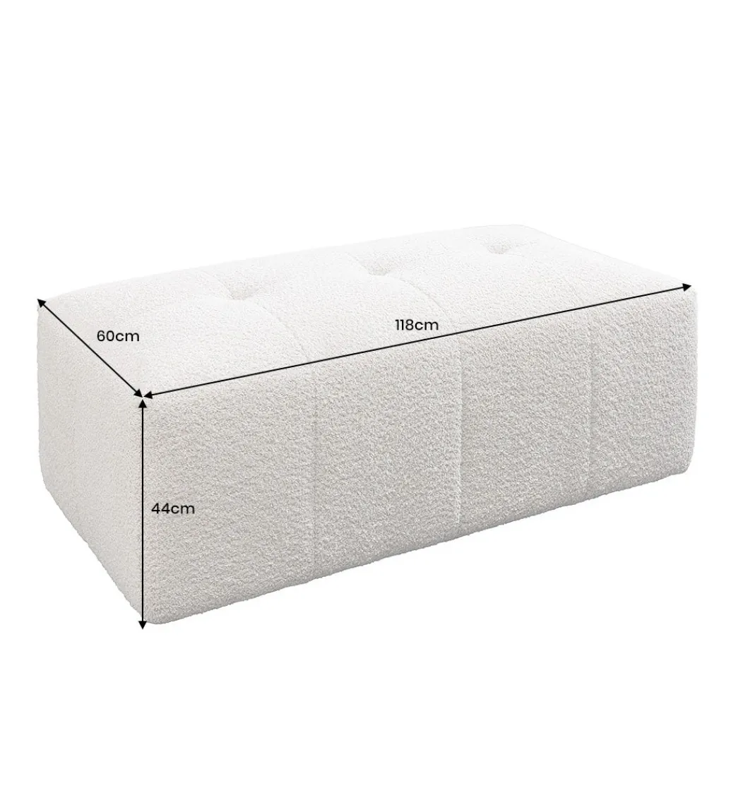 Pufa ROYAL 120 cm bouclé szampański beżowy*Invicta Interior Outlet