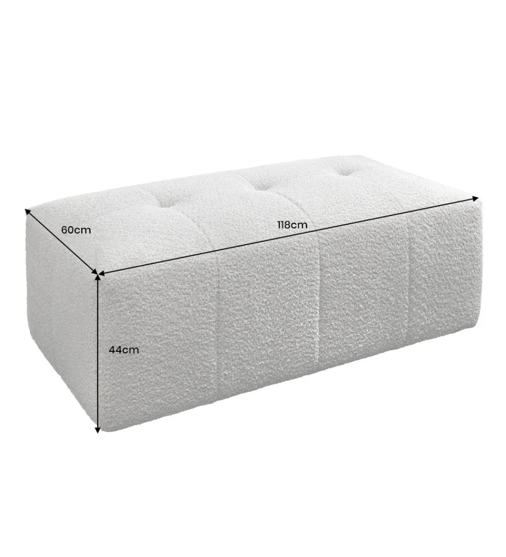 Pufa ROYAL 120 cm bouclé szara*Invicta Interior New