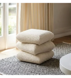Pufa SOTERA 42 cm kremowa*Zona-Design Discount