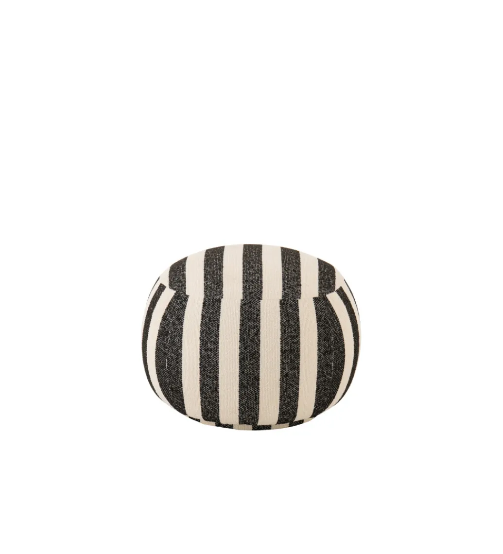 Pufa STRIPED 45 cm czaro biała*J-Line Clearance