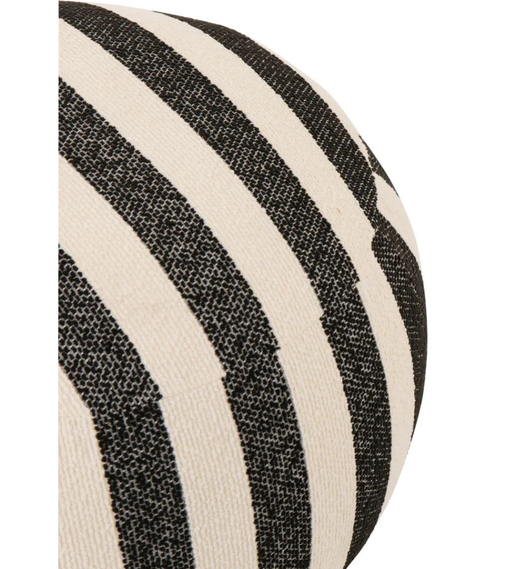 Pufa STRIPED 45 cm czaro biała*J-Line Clearance