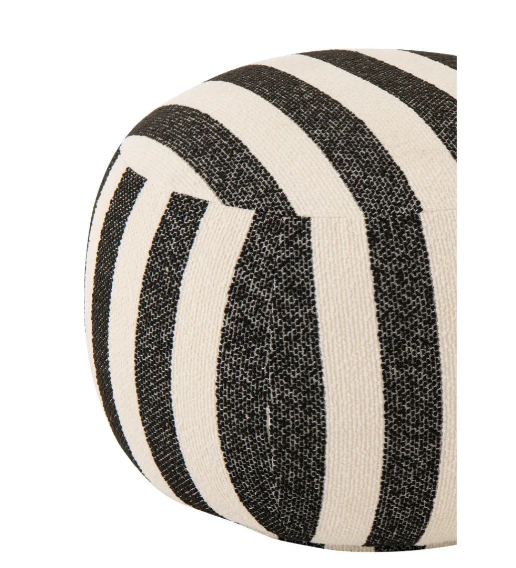 Pufa STRIPED 45 cm czaro biała*J-Line Clearance