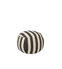 Pufa STRIPED 45 cm czaro biała*J-Line Clearance