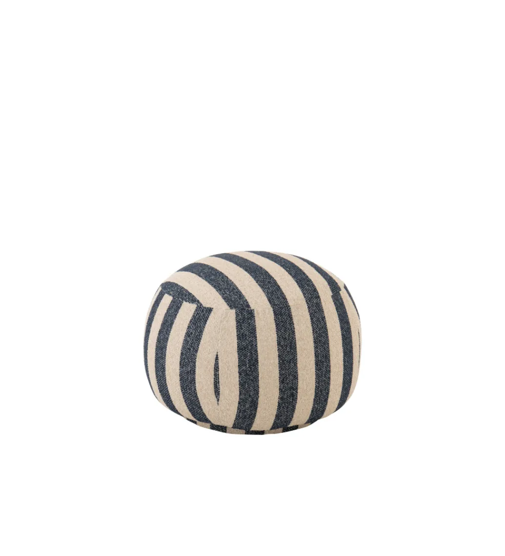 Pufa STRIPED 45 cm niebiesko biała*J-Line Sale