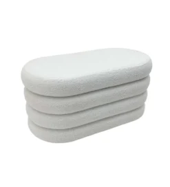 Pufa VOGUE 85 cm z schowkiem boucle białe*Invicta Interior Outlet