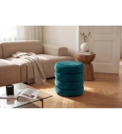 Pufa VOGUE 40 cm z schowkiem welwet zielony*Invicta Interior Clearance
