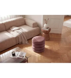 Pufa VOGUE 40 cm z schowkiem welwet różowa*Invicta Interior Clearance