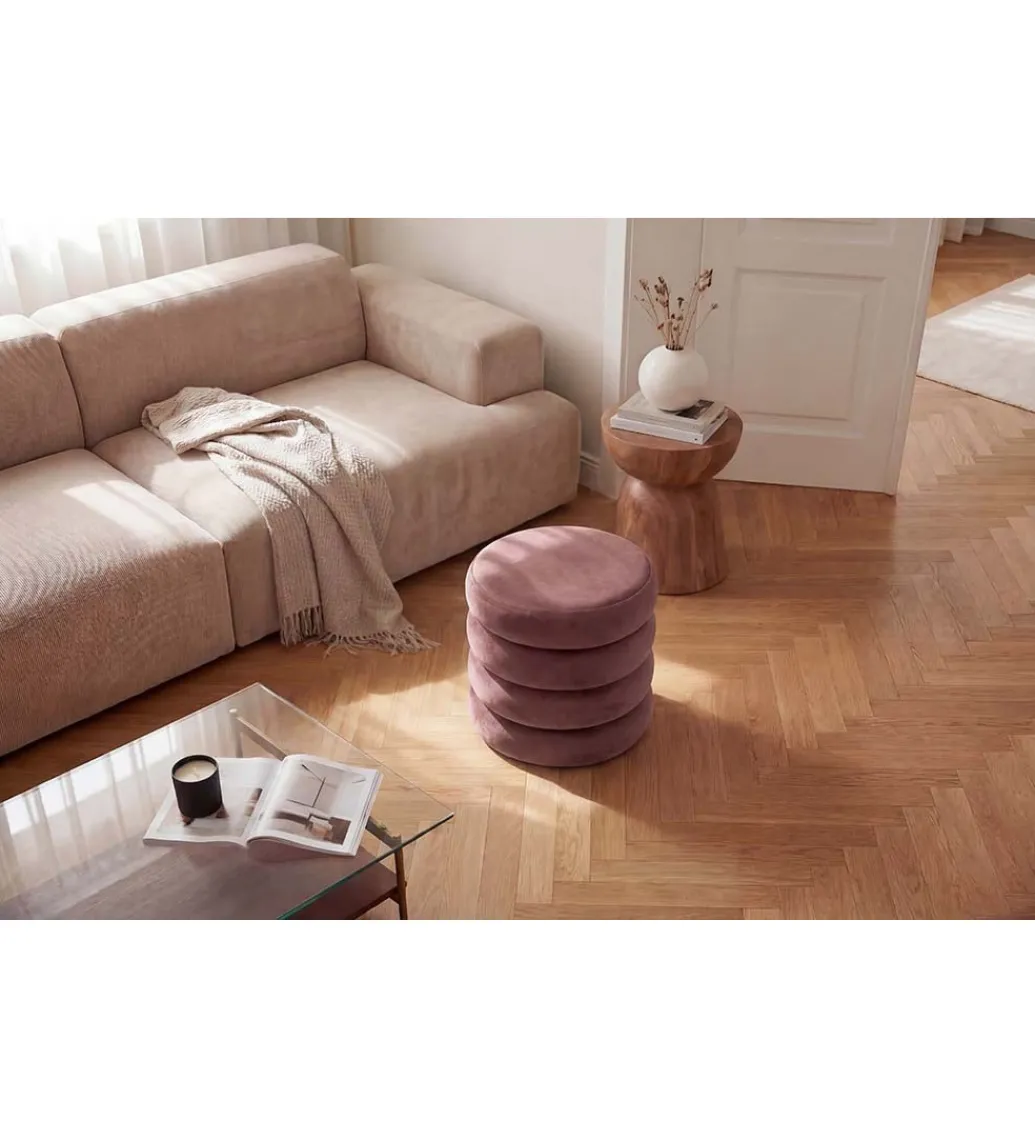 Pufa VOGUE 40 cm z schowkiem welwet różowa*Invicta Interior Clearance