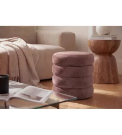 Pufa VOGUE 40 cm z schowkiem welwet różowa*Invicta Interior Clearance