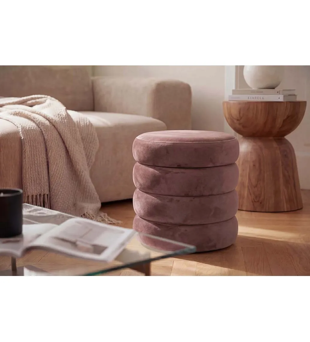 Pufa VOGUE 40 cm z schowkiem welwet różowa*Invicta Interior Clearance