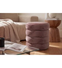 Pufa VOGUE 40 cm z schowkiem welwet różowa*Invicta Interior Clearance