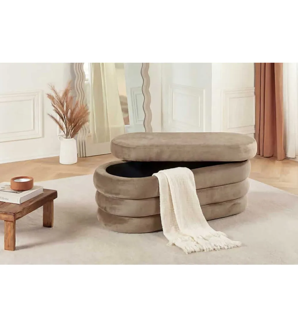 Pufa VOGUE 85 cm z schowkiem welwet champagne*Invicta Interior Online
