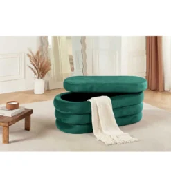 Pufa VOGUE 85 cm z schowkiem welwet zielony*Invicta Interior Outlet