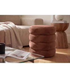 Pufa VOGUE 40 cm z schowkiem welwet brązowy miedziany*Invicta Interior