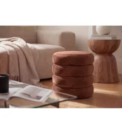 Pufa VOGUE 40 cm z schowkiem welwet brązowy miedziany*Invicta Interior