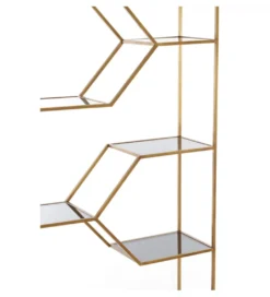 Regał AINO 214 cm ciemne szkło antyczny brąz*L&L Best