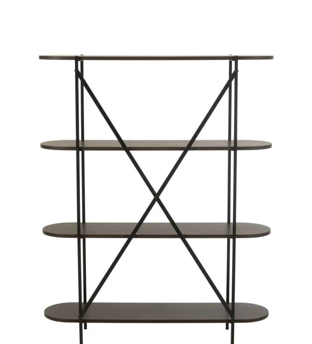 Regał DOMERESU 120 cm ciemny brązowy*J-Line Clearance