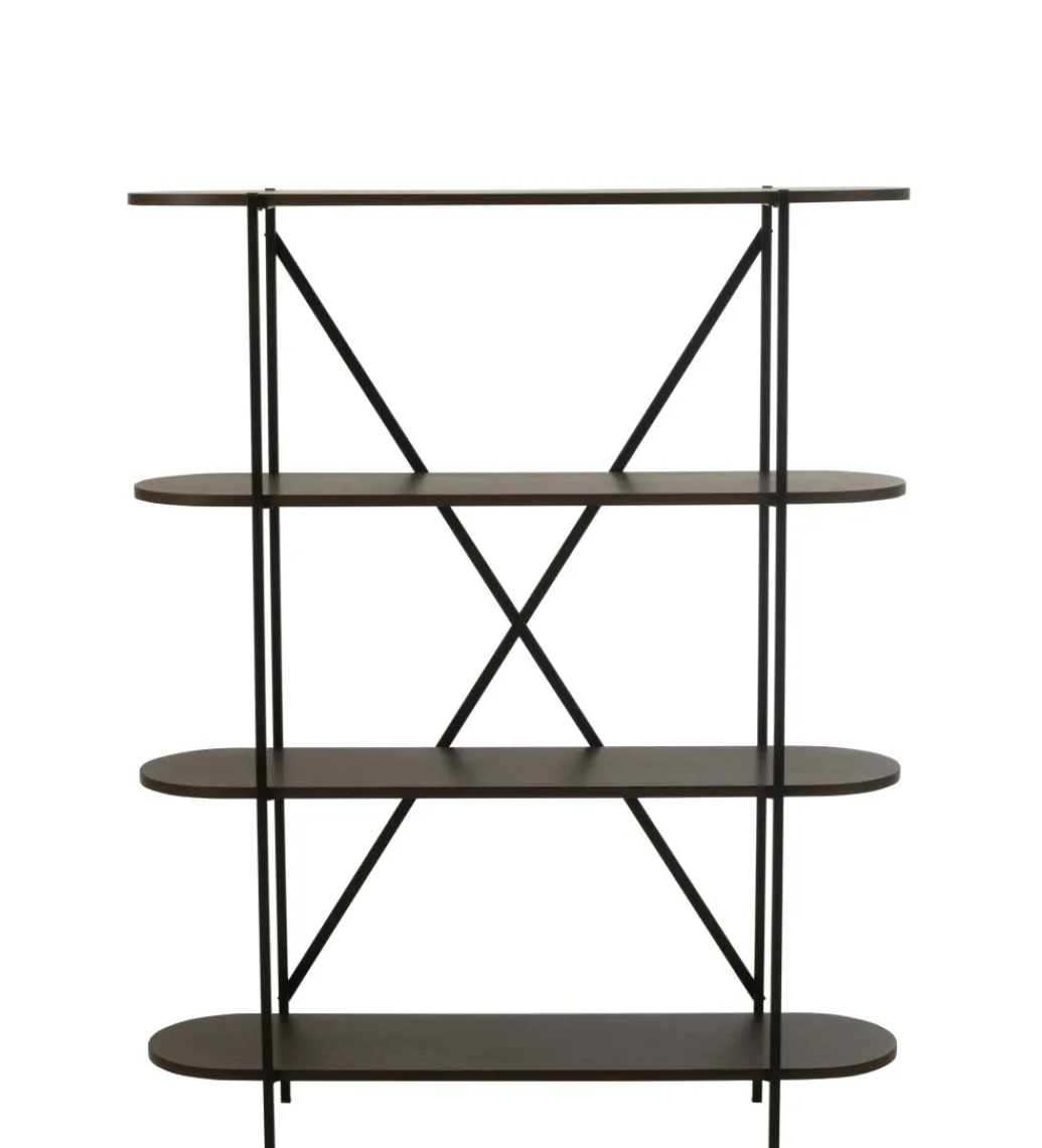 Regał DOMERESU 120 cm ciemny brązowy*J-Line Clearance