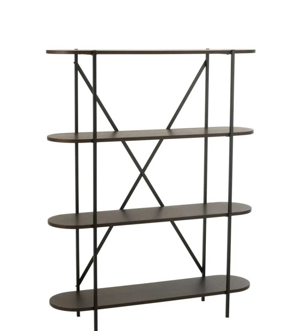Regał DOMERESU 120 cm ciemny brązowy*J-Line Clearance
