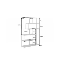 Regał FONTERA 114 cm czarny*Invicta Interior Clearance