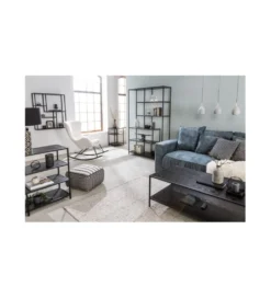 Regał FONTERA 185x77 cm czarny*Invicta Interior Outlet