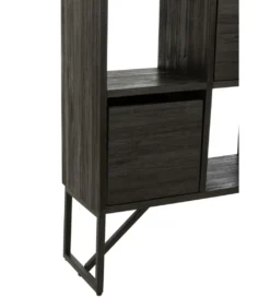 Regał HERTAB 158 cm drewno teak czarny*J-Line Online