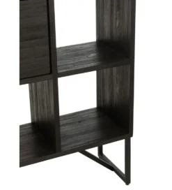 Regał HERTAB 158 cm drewno teak czarny*J-Line Online