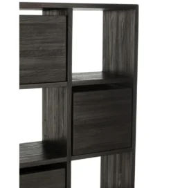 Regał HERTAB 158 cm drewno teak czarny*J-Line Online