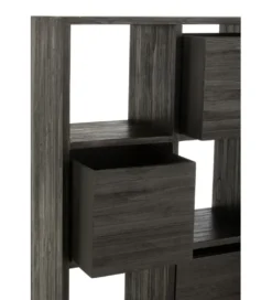 Regał HERTAB 158 cm drewno teak czarny*J-Line Online
