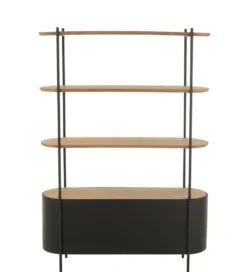 Regał IVY 173 cm naturalny czarny*J-Line Clearance