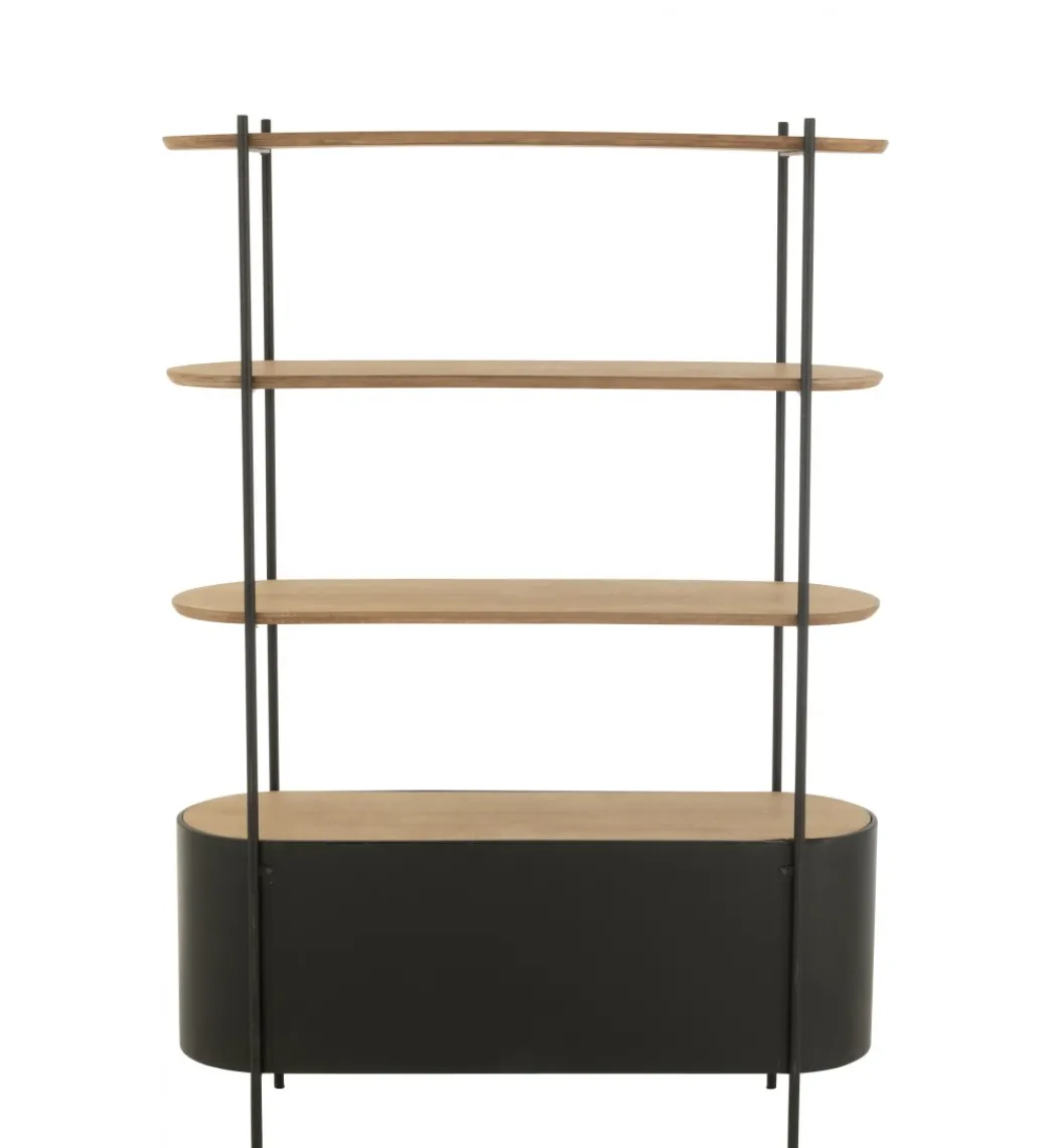 Regał IVY 173 cm naturalny czarny*J-Line Clearance