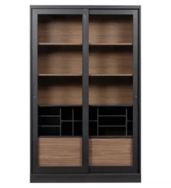 Regał JAMES 200 cm drewno sosna czarny*WOOOD Outlet