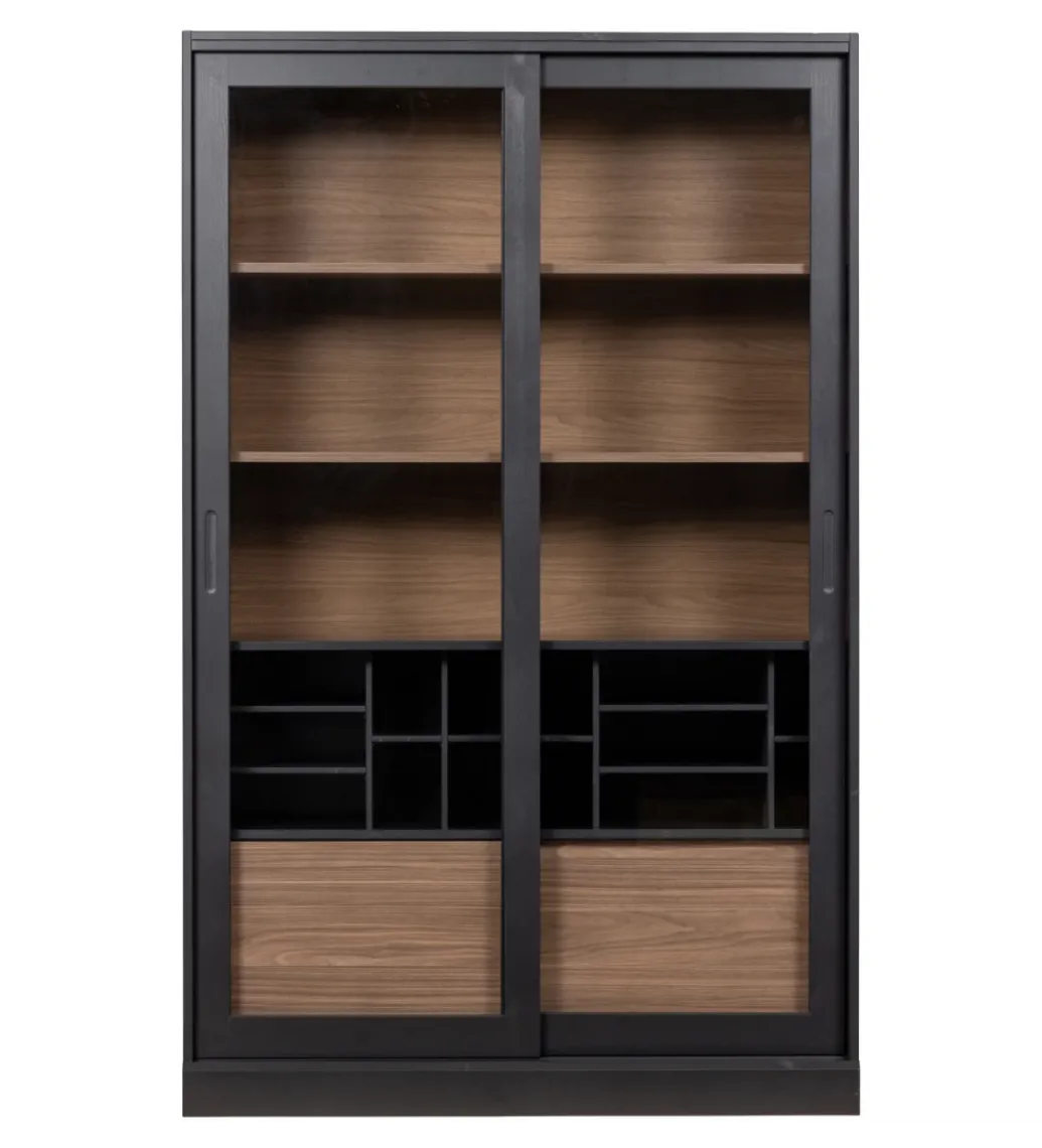 Regał JAMES 200 cm drewno sosna czarny*WOOOD Outlet