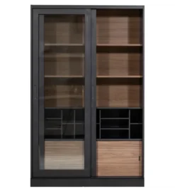 Regał JAMES 200 cm drewno sosna czarny*WOOOD Outlet