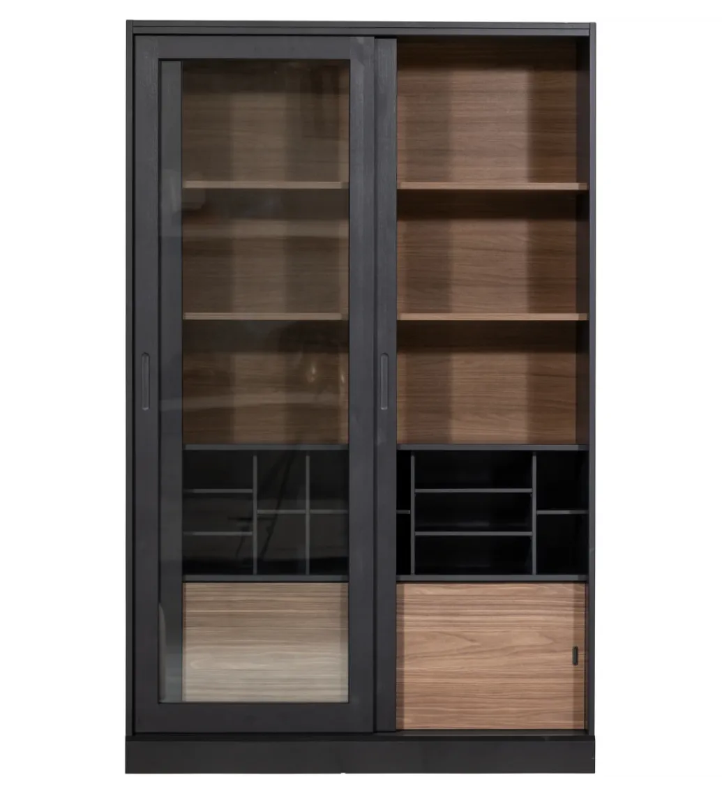 Regał JAMES 200 cm drewno sosna czarny*WOOOD Outlet