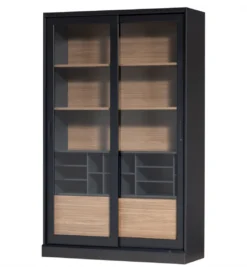 Regał JAMES 200 cm drewno sosna czarny*WOOOD Outlet